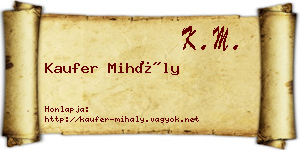 Kaufer Mihály névjegykártya